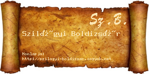 Szilágyi Boldizsár névjegykártya